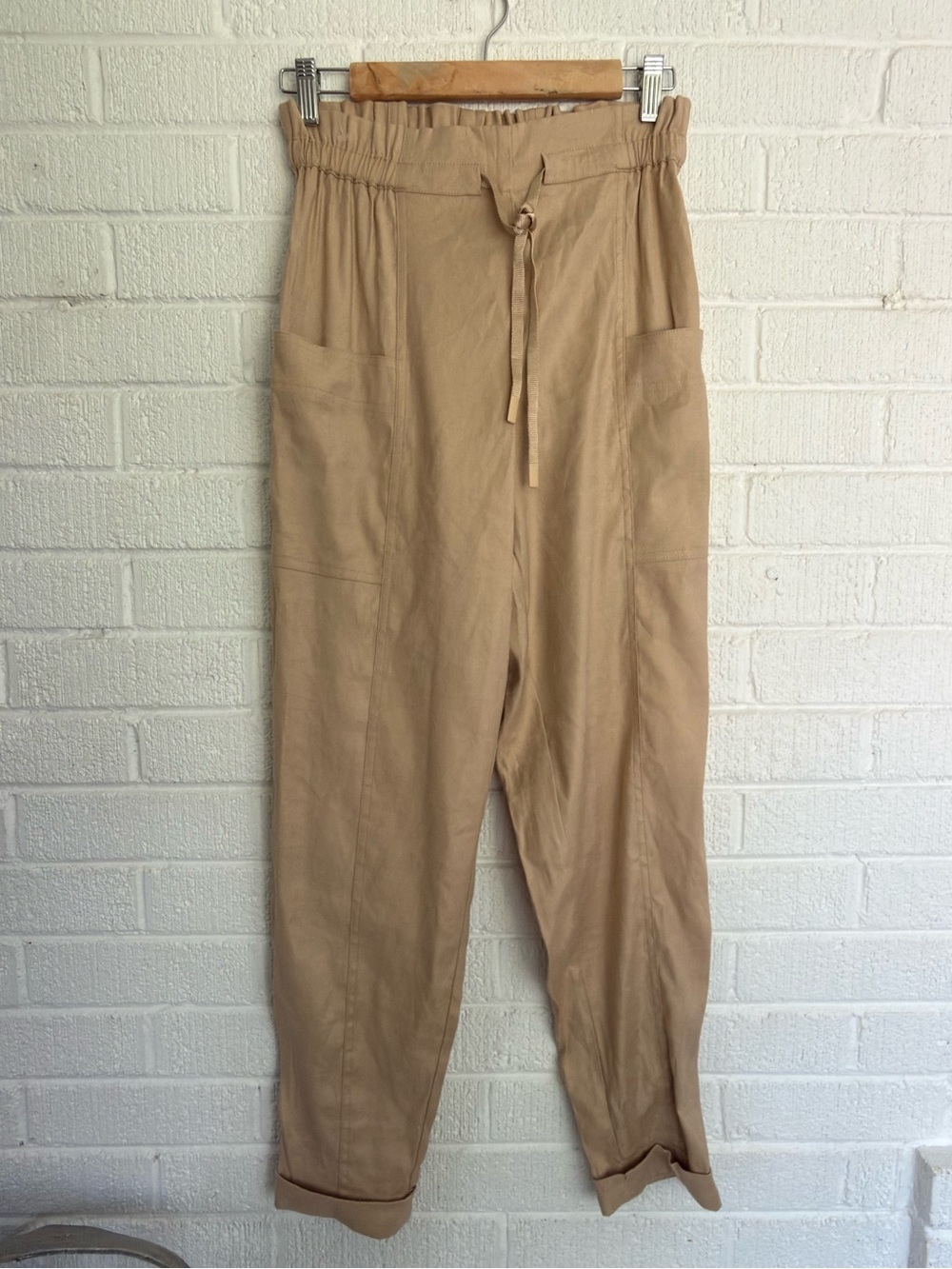 Relaxed Tan Drawstring Chinos for Men